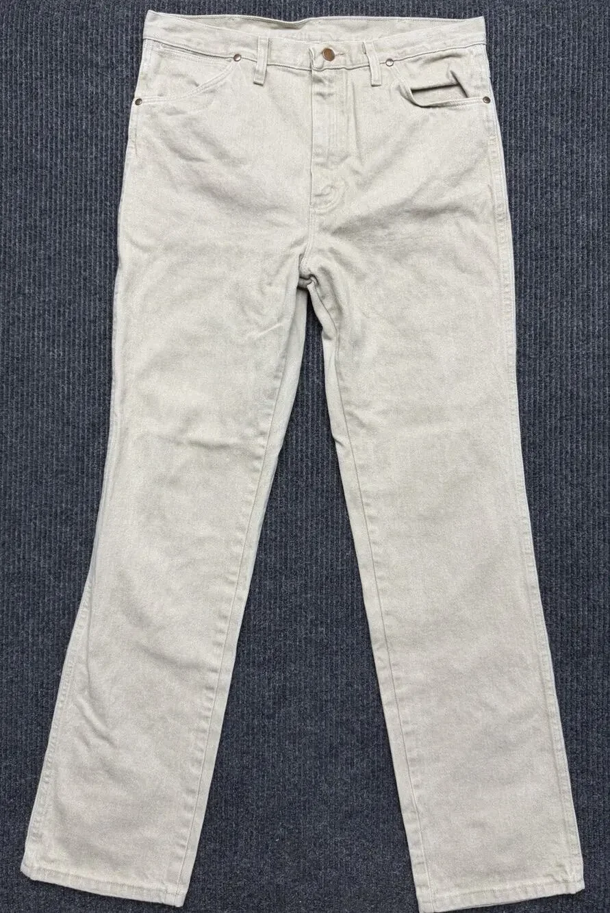 VINTAGE Wrangler Jeans Cowboy Cut 35x34 Tan Straight 936TAN Denim Western